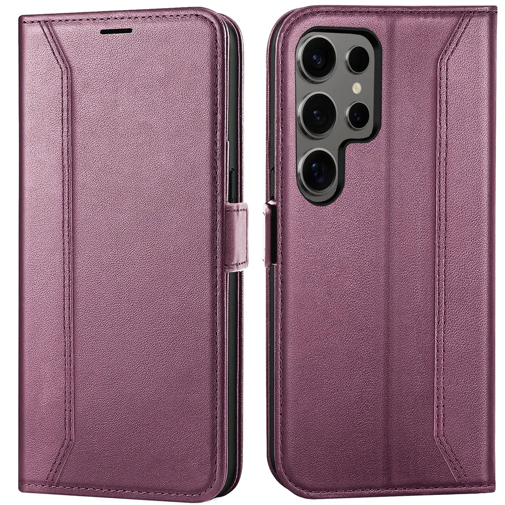 Samsung Galaxy S24 Ultra Klapphülle im Lederlook mit RFID Block in Lila