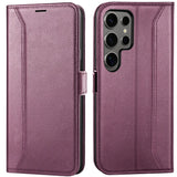 Samsung Galaxy S24 Ultra Klapphülle im Lederlook mit RFID Block in Lila
