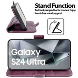 Samsung Galaxy S24 Ultra Klapphülle im Lederlook mit RFID Block in Lila