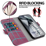 Samsung Galaxy S24 Ultra Klapphülle im Lederlook mit RFID Block in Lila