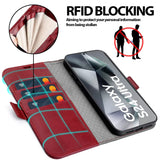 Samsung Galaxy S24 Ultra Klapphülle im Lederlook mit RFID Block in Rot