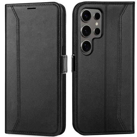 Samsung Galaxy S24 Ultra Klapphülle im Lederlook mit RFID Block in Schwarz