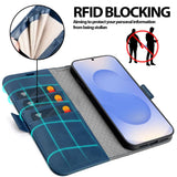 Samsung Galaxy S25 Edge Klapphülle im Lederlook mit RFID Block in Blau