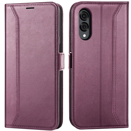 Samsung Galaxy S25 Edge Klapphülle im Lederlook mit RFID Block in Lila