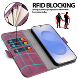 Samsung Galaxy S25 Edge Klapphülle im Lederlook mit RFID Block in Lila