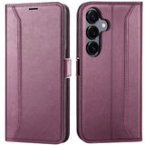 Samsung Galaxy S25 Klapphülle im Lederlook mit RFID Block in Lila