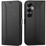 Samsung Galaxy S25 Klapphülle im Lederlook mit RFID Block in Schwarz