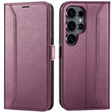 Samsung Galaxy S25 Ultra Klapphülle im Lederlook mit RFID Block in Lila
