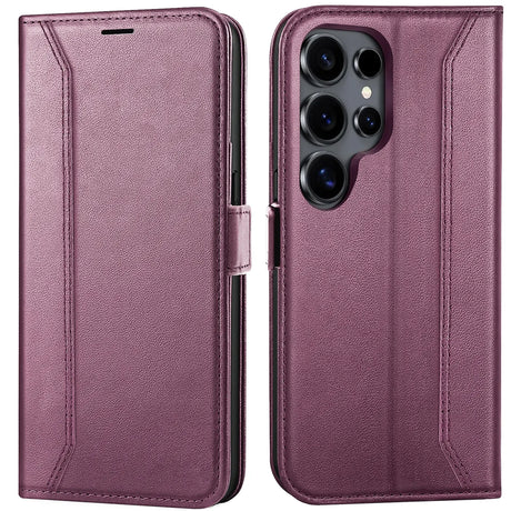 Samsung Galaxy S25 Ultra Klapphülle im Lederlook mit RFID Block in Lila