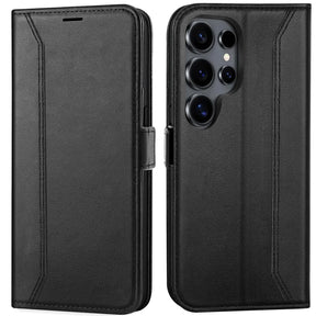 Samsung Galaxy S25 Ultra Klapphülle im Lederlook mit RFID Block in Schwarz