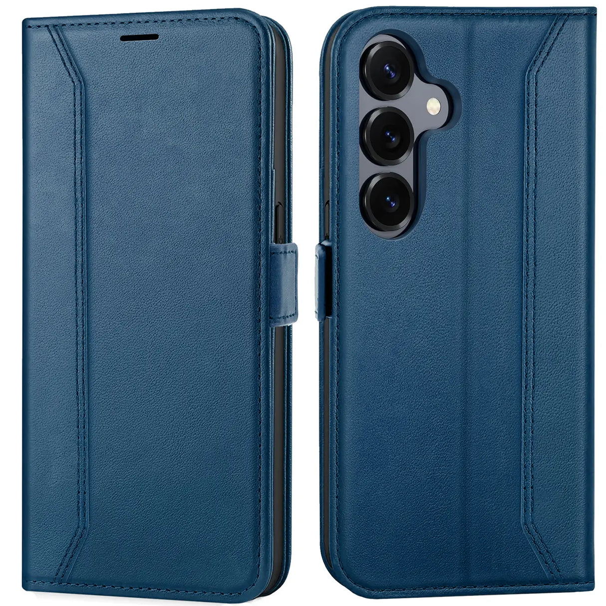 Samsung Galaxy S26 Klapphülle im Lederlook mit RFID Block in Blau