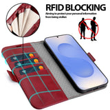 Samsung Galaxy S26 Klapphülle im Lederlook mit RFID Block in Rot