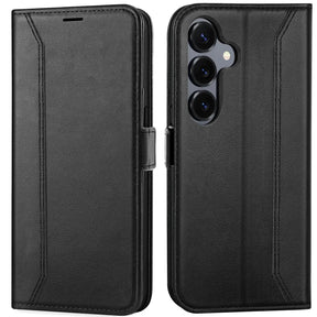 Samsung Galaxy S26 Klapphülle im Lederlook mit RFID Block in Schwarz