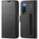 Samsung Galaxy Z FOLD 3 Klapphülle im Lederlook mit RFID Block in Schwarz