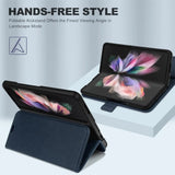 Samsung Galaxy Z FOLD 4 Klapphülle im Lederlook mit RFID Block in Blau