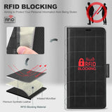 Samsung Galaxy Z FOLD 4 Klapphülle im Lederlook mit RFID Block in Schwarz