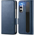 Samsung Galaxy Z FOLD 5 Klapphülle im Lederlook mit RFID Block in Blau