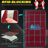 Samsung Galaxy Z FOLD 5 Klapphülle im Lederlook mit RFID Block in Rot