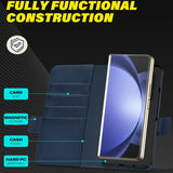 Samsung Galaxy Z FOLD 6 Klapphülle im Lederlook mit RFID Block in Blau