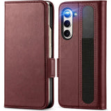 Samsung Galaxy Z FOLD 6 Klapphülle im Lederlook mit RFID Block in Lila