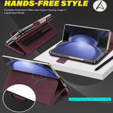 Samsung Galaxy Z FOLD 6 Klapphülle im Lederlook mit RFID Block in Lila