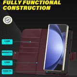 Samsung Galaxy Z FOLD 6 Klapphülle im Lederlook mit RFID Block in Lila