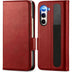 Samsung Galaxy Z FOLD 6 Klapphülle im Lederlook mit RFID Block in Rot
