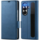 Samsung Galaxy Z Fold 7 Klapphülle im Lederlook mit RFID Block in Blau