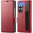 Samsung Galaxy Z Fold 7 Klapphülle im Lederlook mit RFID Block in Rot