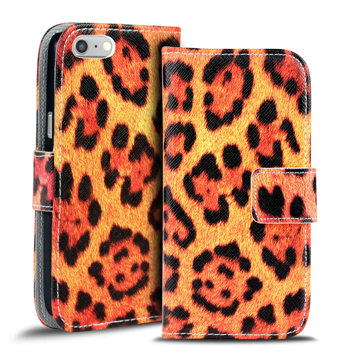 Klapphülle mit buntem Motivdesign für HTC One M8 – mit Kartenfach und Magnetverschluss