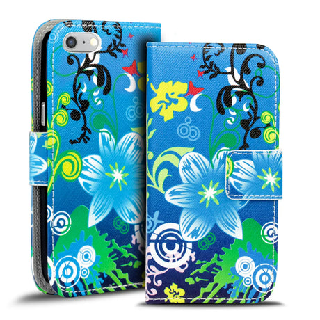 Klapphülle mit buntem Motivdesign für iPhone 7 Plus / 8 Plus – mit Kartenfach und Magnetverschluss