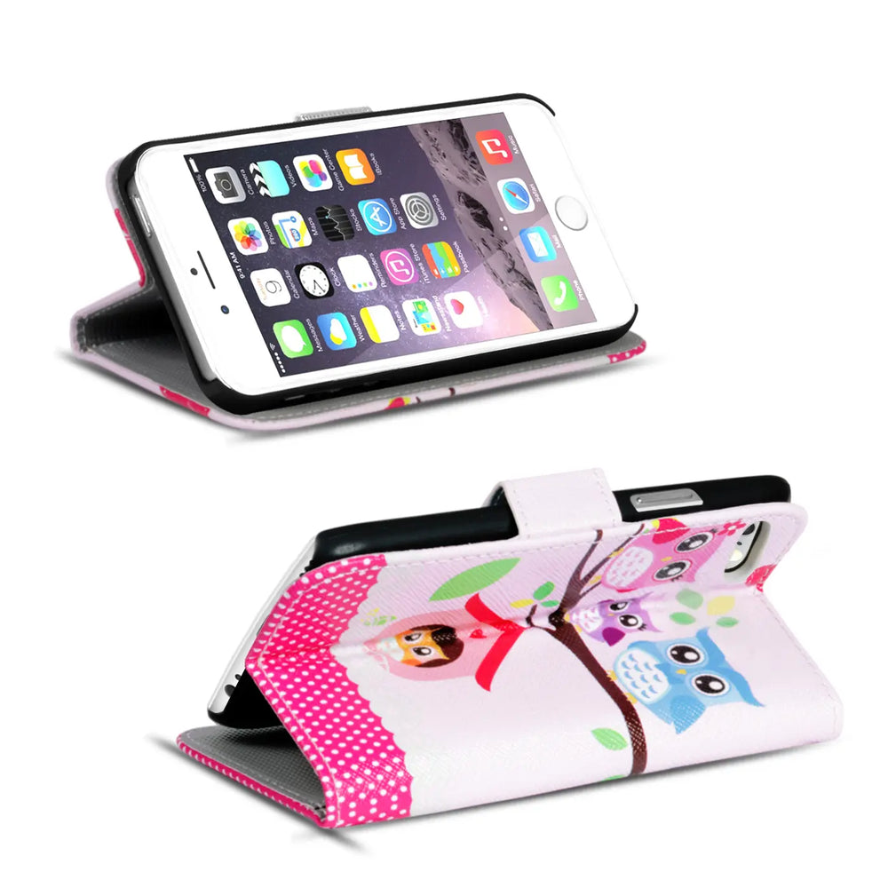 Klapphülle mit buntem Motivdesign für iPhone 7 Plus / 8 Plus – mit Kartenfach und Magnetverschluss