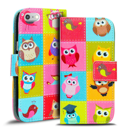 Klapphülle mit buntem Motivdesign für iPhone 7 Plus / 8 Plus – mit Kartenfach und Magnetverschluss