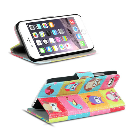 Klapphülle mit buntem Motivdesign für iPhone 7 Plus / 8 Plus – mit Kartenfach und Magnetverschluss