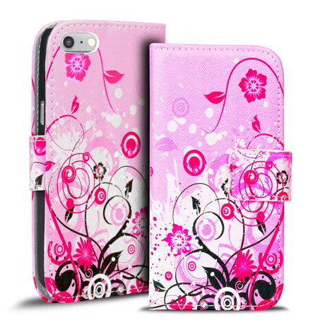 Klapphülle mit buntem Motivdesign für iPhone 7 Plus / 8 Plus – mit Kartenfach und Magnetverschluss