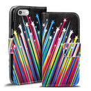 Klapphülle mit buntem Motivdesign für iPhone 7 Plus / 8 Plus – mit Kartenfach und Magnetverschluss