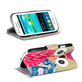 Klapphülle mit buntem Motivdesign für Samsung Galaxy S3 Mini – mit Kartenfach und Magnetverschluss