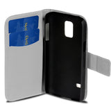 Klapphülle mit buntem Motivdesign für Samsung Galaxy S5 / S5 Neo – mit Kartenfach und Magnetverschluss