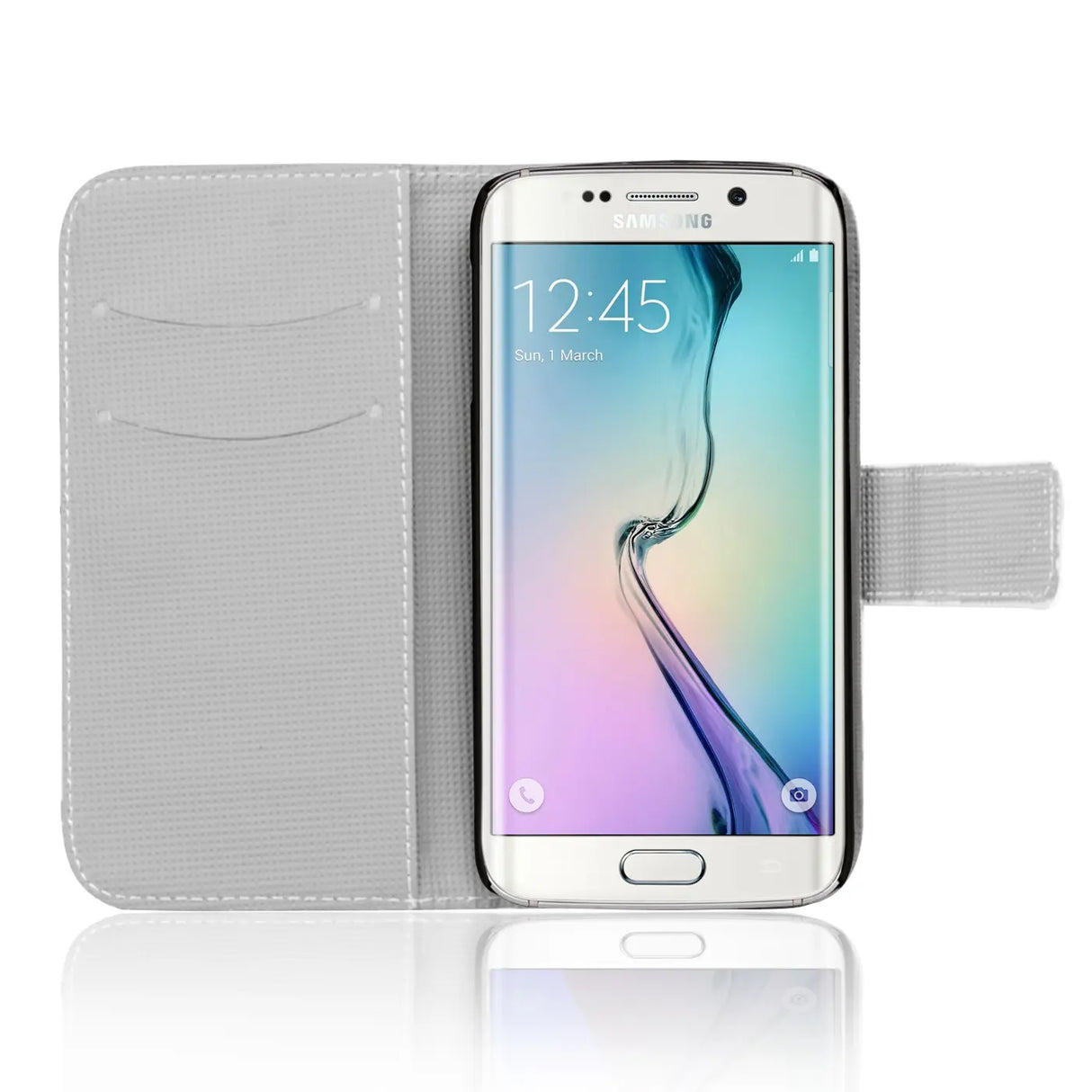 Klapphülle mit buntem Motivdesign für Samsung Galaxy S6 – mit Kartenfach und Magnetverschluss
