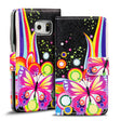 Klapphülle mit buntem Motivdesign für Samsung Galaxy S6 Edge – mit Kartenfach und Magnetverschluss