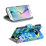 Klapphülle mit buntem Motivdesign für Samsung Galaxy S6 – mit Kartenfach und Magnetverschluss