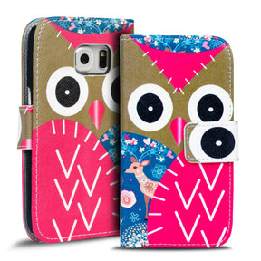 Klapphülle mit buntem Motivdesign für Samsung Galaxy S6 – mit Kartenfach und Magnetverschluss