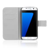 Klapphülle mit buntem Motivdesign für Samsung Galaxy S7 Edge – mit Kartenfach und Magnetverschluss