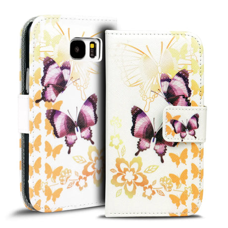 Klapphülle mit buntem Motivdesign für Samsung Galaxy S8 Plus – mit Kartenfach und Magnetverschluss