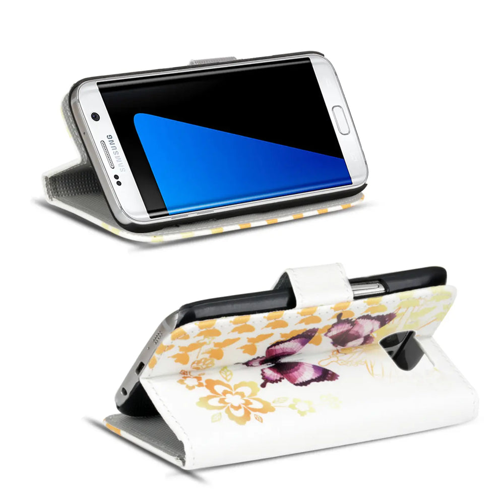 Klapphülle mit buntem Motivdesign für Samsung Galaxy S8 Plus – mit Kartenfach und Magnetverschluss