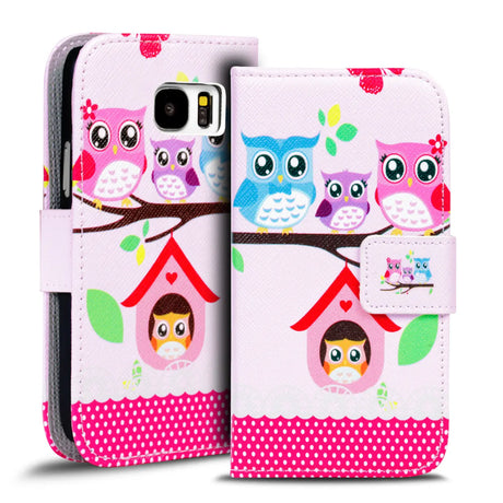 Klapphülle mit buntem Motivdesign für Samsung Galaxy S8 Plus – mit Kartenfach und Magnetverschluss