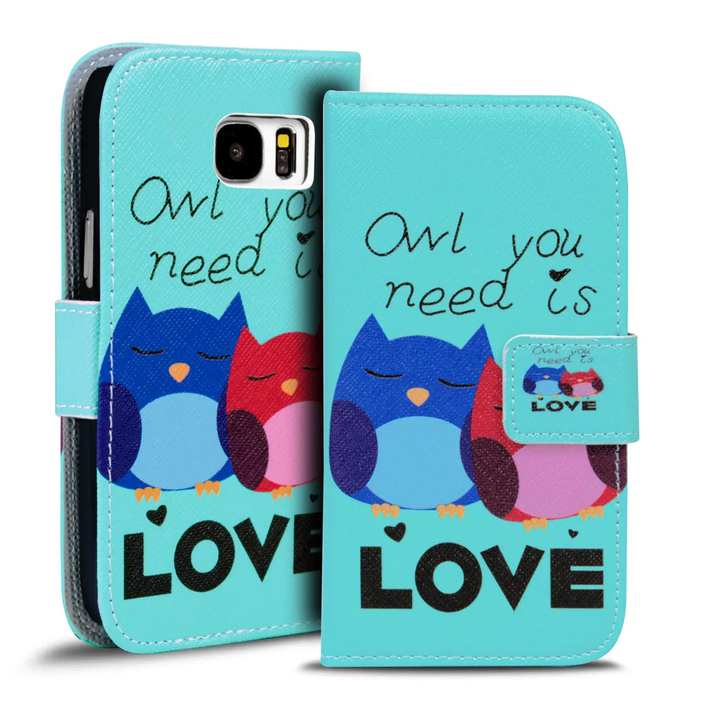 Klapphülle mit buntem Motivdesign für Samsung Galaxy S8 Plus – mit Kartenfach und Magnetverschluss