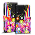 Klapphülle mit buntem Motivdesign für Sony Xperia M5 – mit Kartenfach und Magnetverschluss