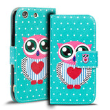 Klapphülle mit buntem Motivdesign für Sony Xperia M5 – mit Kartenfach und Magnetverschluss