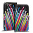 Klapphülle mit buntem Motivdesign für Sony Xperia M5 – mit Kartenfach und Magnetverschluss